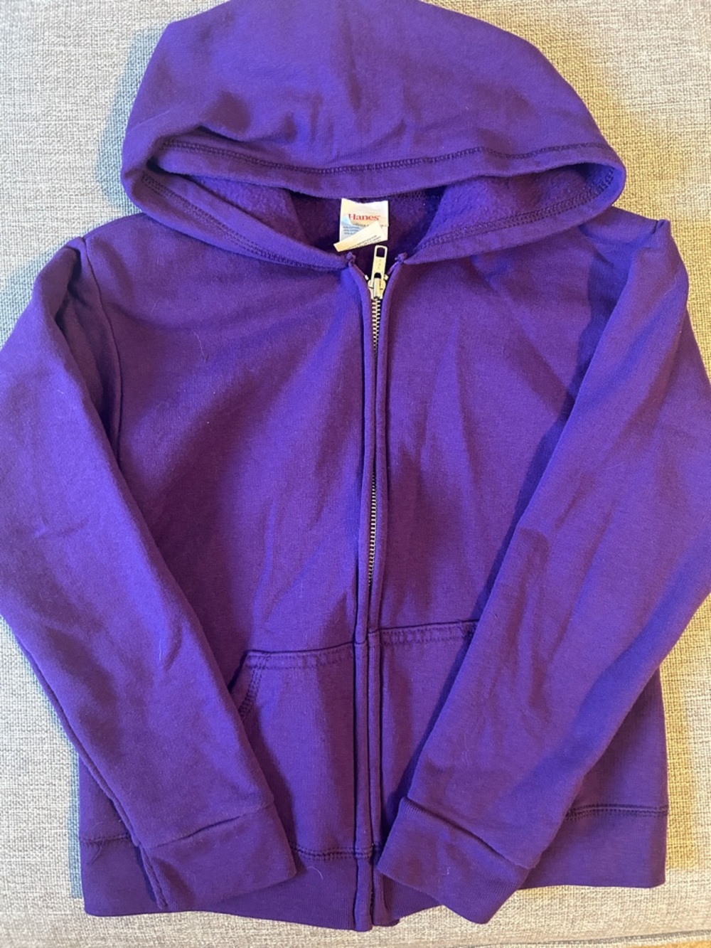 Hanes Kids Purple Full-Zip Hooded Sweatshirt